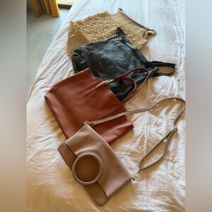 4 Bags Leather $400 Value J. Crew Pour La Victoire & Genuine Italian Leather!!!